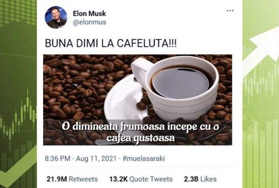 Preţul cafelei s-a triplat după ce Musk a scris pe Twitter “Bună dimi la cafeluţă!”