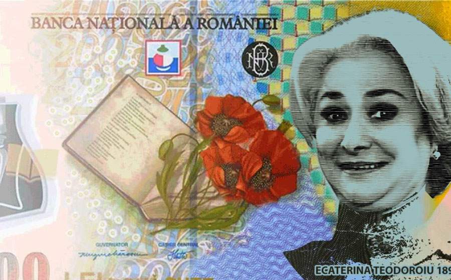 Pe noua bancnotă, Ecaterina Teodoroiu seamănă suspect de mult cu cineva de la BNR