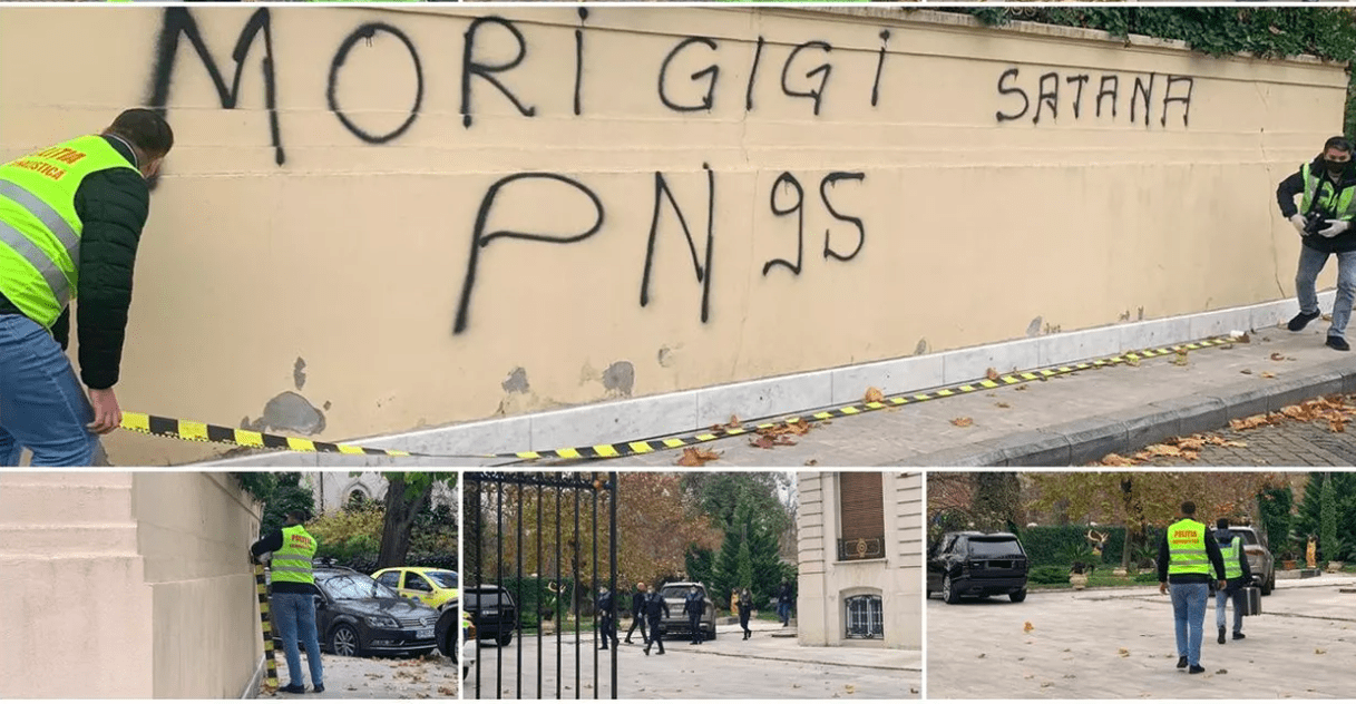 Becali şi Poliţia se chinuie de 2 zile să citească ce au scris vandalii pe gard