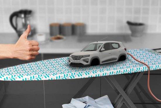 Inovație! Dacia Spring poate fi folosită ca fier de călcat dacă-i scoți roțile
