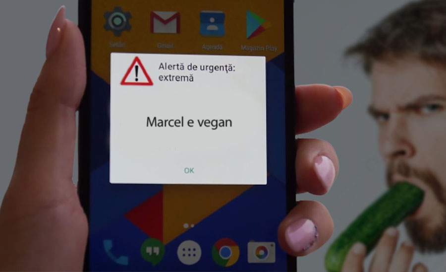 Un român a dat şpagă la RO-Alert ca să anunţe toată ţara că e vegan