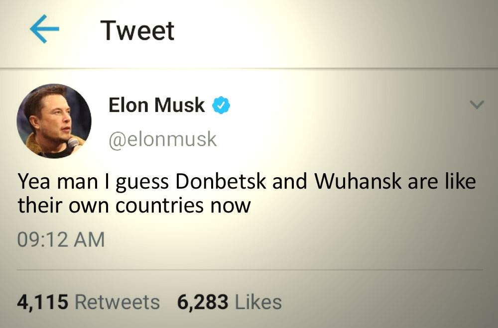 Război total după ce Elon Musk a recunoscut pe Twitter independența Donețkului