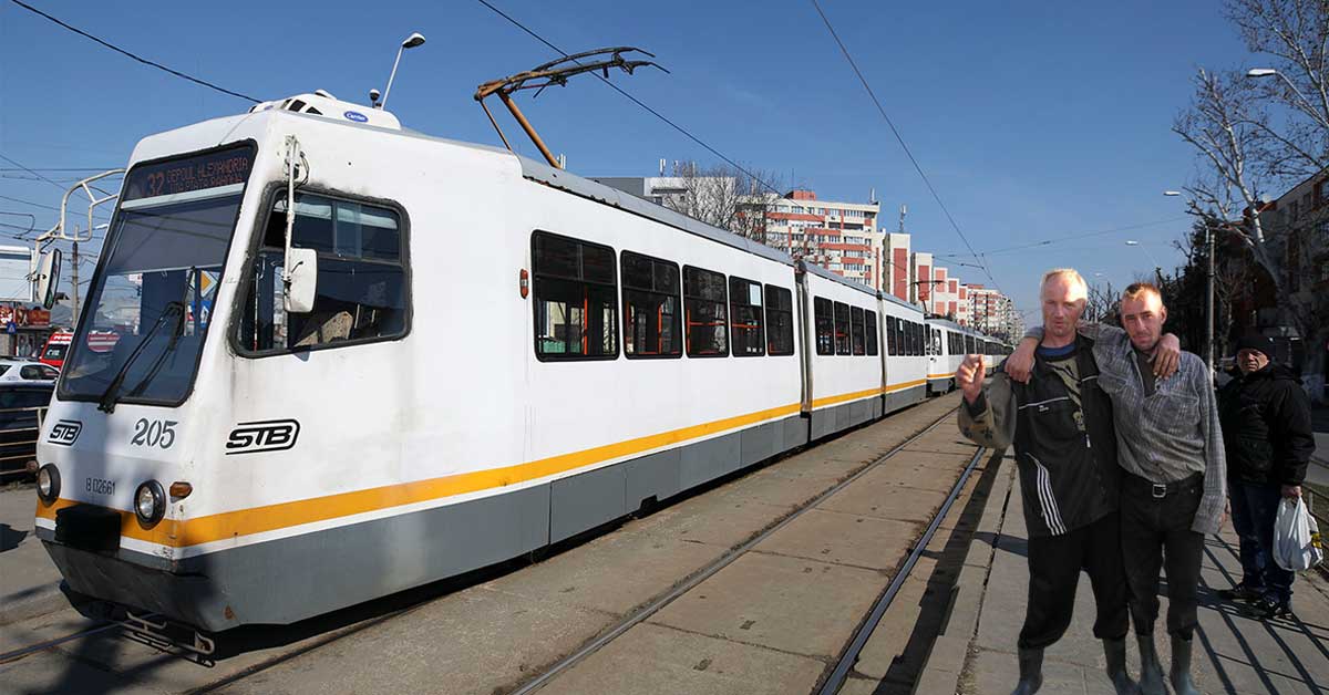 Doi moldoveni s-au dus la Bucureşti ca să vadă dacă chiar există tramvaiul