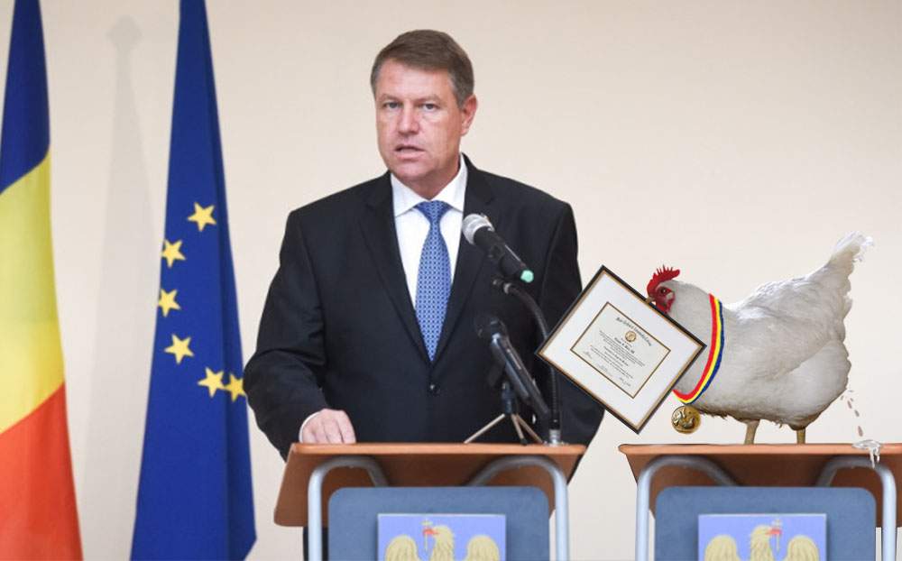 Klaus Iohannis a decorat găina care făcut cel mai tare ou de Paști