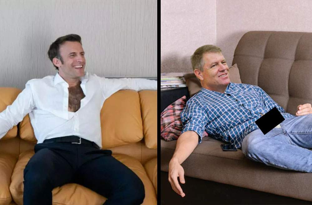 Inspirat de Macron, Iohannis s-a pozat şi el relaxat, cu şliţul desfăcut