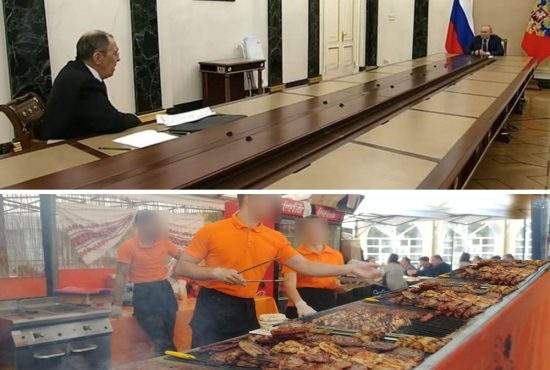 Un român se laudă că are un grătar mai lung decât masa lui Putin