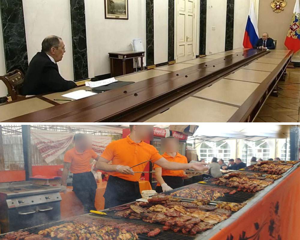 Un român se laudă că are un grătar mai lung decât masa lui Putin