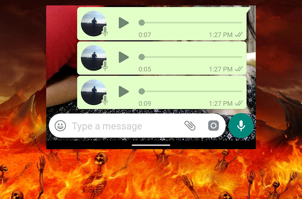 S-a inaugurat un cazan în Iad pentru cei care dau mesaje audio pe Whatsapp