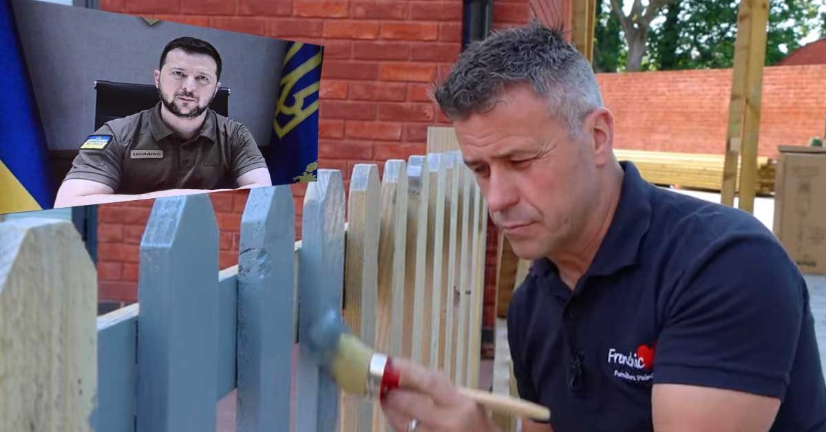 Român care vopsea gardul, luat la rost de Zelensky că nu face destul pentru Ucraina