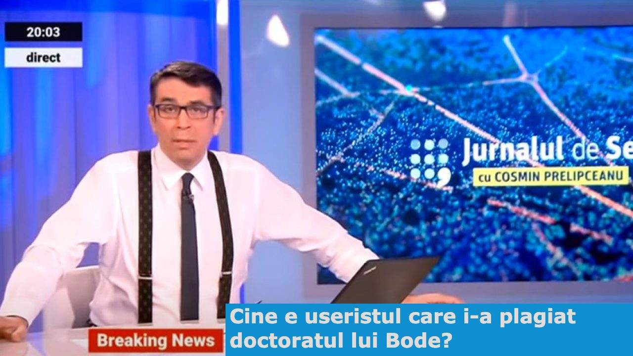 Digi24 susține că doctoratul lui Lucian Bode a fost plagiat de un userist