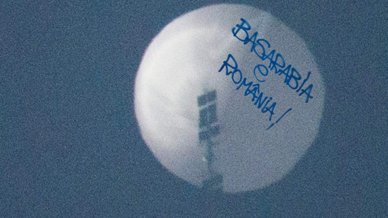 Foto. Pe balonul de spionaj chinezesc scria „Basarabia e România”