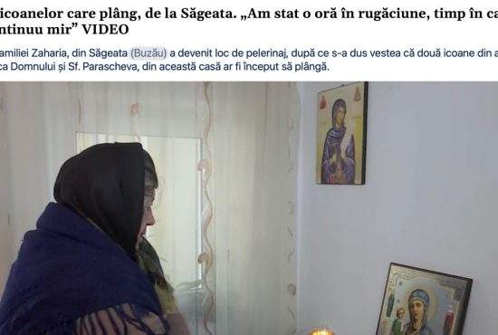 O icoană din Buzău plânge după ce a realizat că se află în Moldova