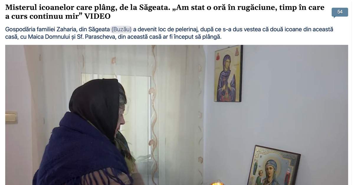 O icoană din Buzău plânge după ce a realizat că se află în Moldova