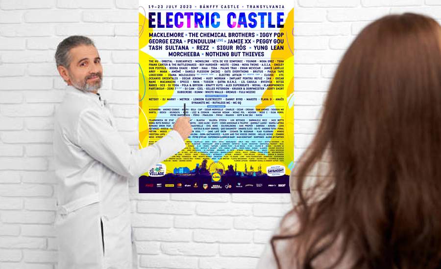 Afișul Electric Castle are atât de multe trupe încât e folosit la consult oftalmologic