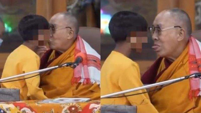 Dalai Lama, încă un gest scârbos. A pus un băiețel să-l tragă de deget și s-a bășit