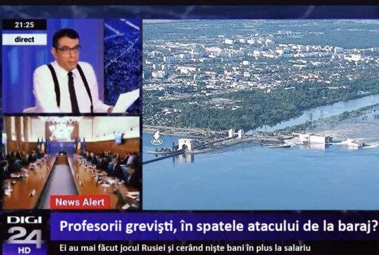 Digi24 susține că sindicatele din învățământ au aruncat în aer barajul din Ucraina