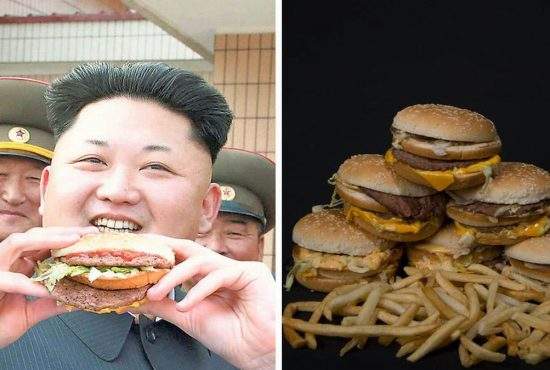 Ca să arate că în Coreea de Nord nu e foamete, Kim Jong-un a mâncat azi 8 burgeri