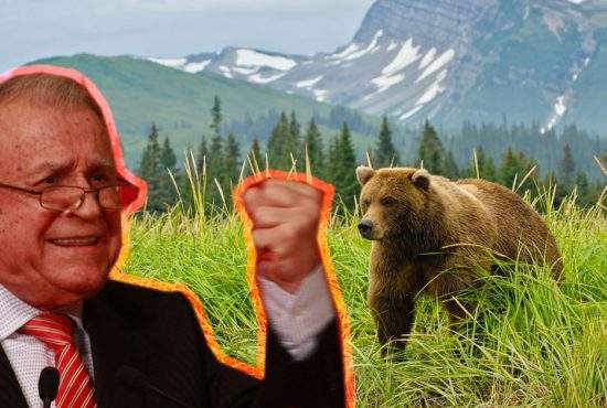 Ion Iliescu s-a întâlnit cu un urs și a chemat minerii să-l bată