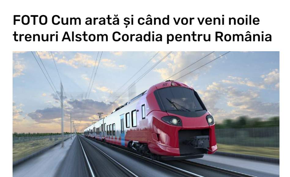 Noile trenuri vor ajunge în țară în 8 ani, că atât fac trenurile CFR care le transportă