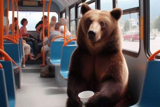 Pentru că s-a închis Transfăgărășanul, urșii s-au mutat cu cerșitul în autobuze