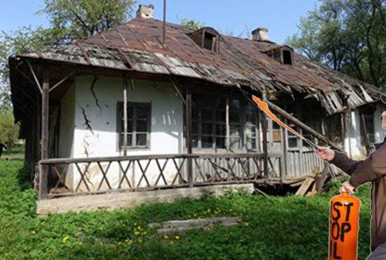Activiștii de mediu au aruncat vopsea pe casa Enescu. E prima zugrăveală în 50 de ani