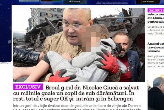 Digi24 susține că Ciucă a salvat cu brațele goale un elev de sub dărâmături