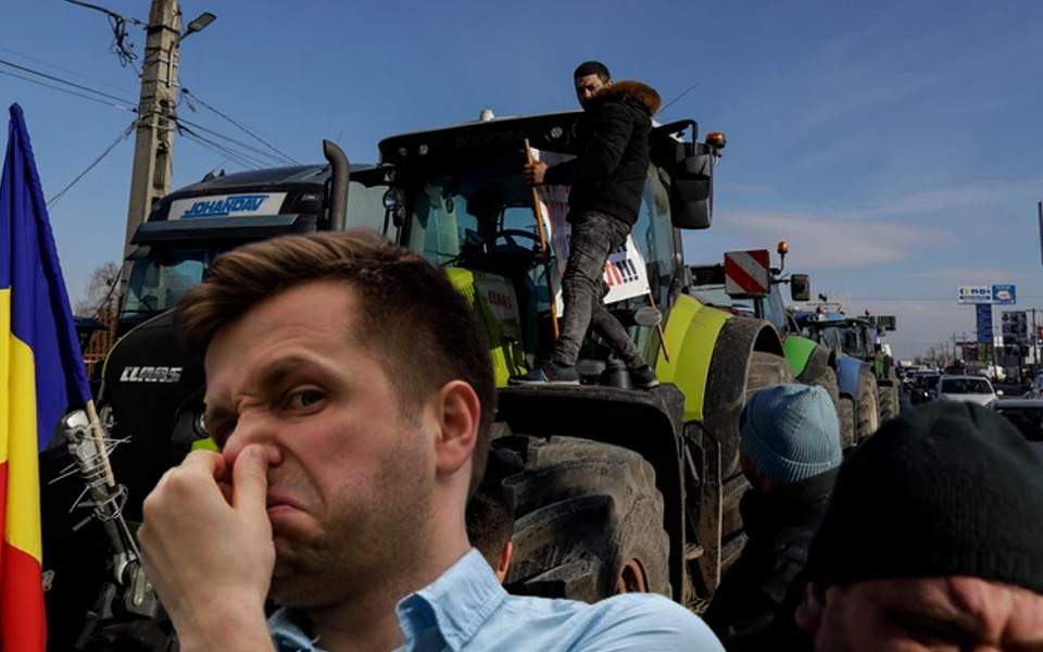 Protestatarii au crezut c-a venit Ciolacu la discuții, dar de fapt puțea un tir a brânză