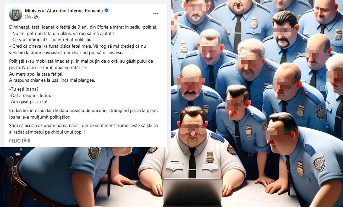 40 de poliţişti, epuizaţi după ce au scris împreună postarea cu pisica de pe Facebook