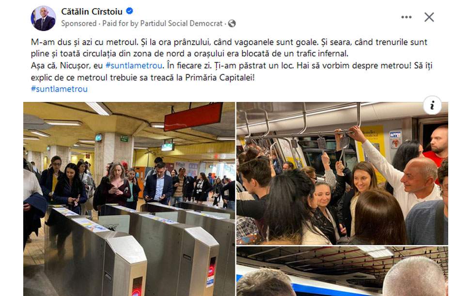 Cîrstoiu, captiv la metrou de 3 zile. Încearcă să urce pe scara rulantă care coboară