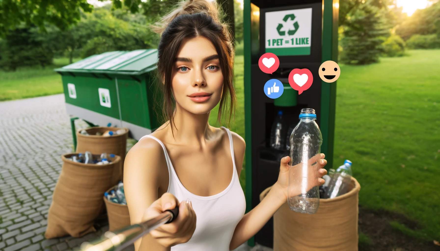 Influenceriţa verde. O tânără a inventat automatul de reciclare care în loc de 50 de bani îţi dă like