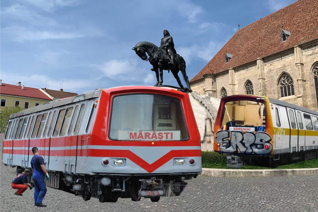 Metrourile vechi Astra vor ajunge la Cluj, să fie expuse sub statuia lui Matei Corvin