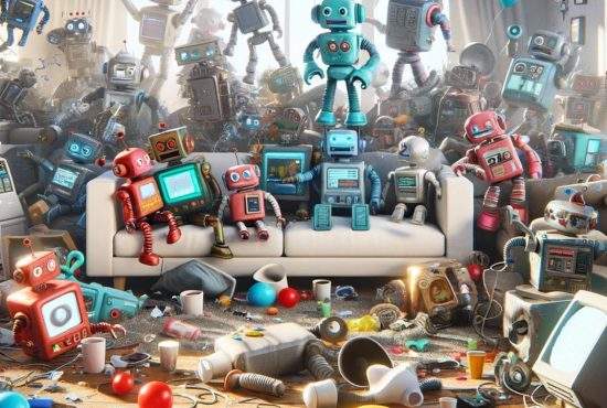 Orgie cu zeci de roboţi în sediul BCR după ce robotul George a dat de băut de ziua lui