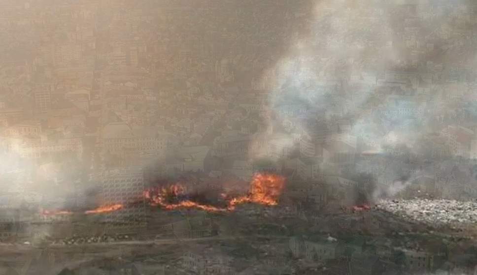 Incendiu la groapa de gunoi de lângă Galaţi, cunoscută de localnici ca Brăila