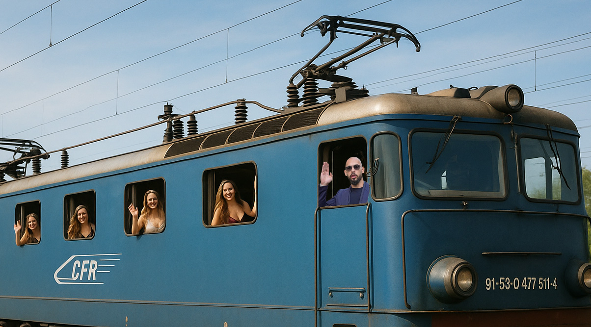 România prădată! Frații Tate au părăsit țara cu un tren plin de videochatiste