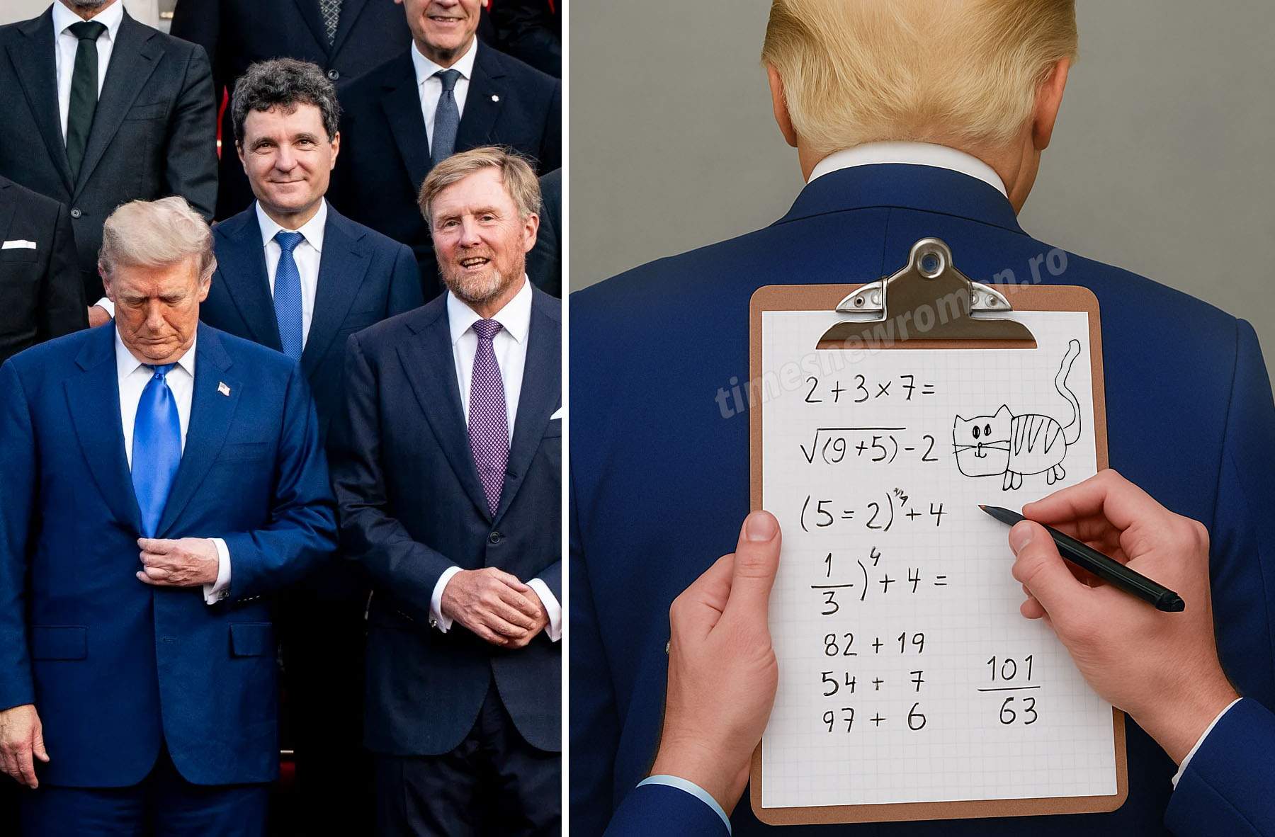Poza zilei! Nicuşor a rezolvat subiectele de la Evaluarea Naţională pe spatele lui Trump