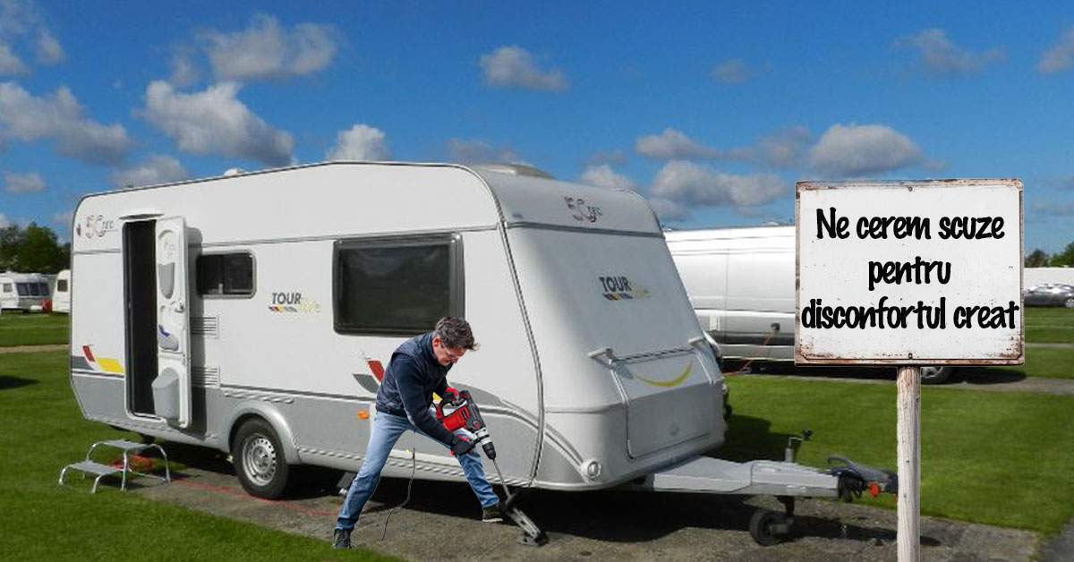 Turiștii dintr-un camping nu pot dormi din cauza românului care își renovează rulota cu bormașina