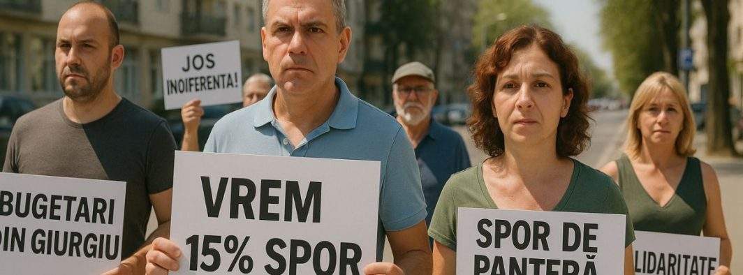 Bugetarii din Giurgiu ies în stradă să ceară 15% spor de panteră