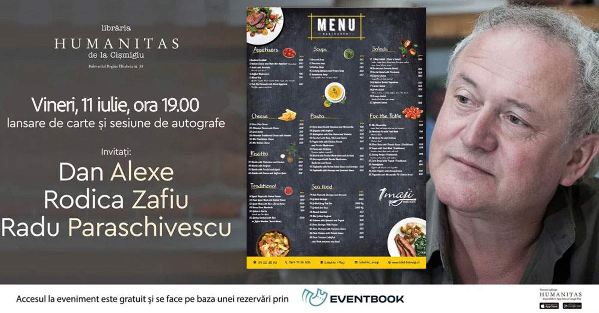 Lansare Humanitas. Scriitorul Dan Alexe a tradus un meniu de restaurant albanez în limba română