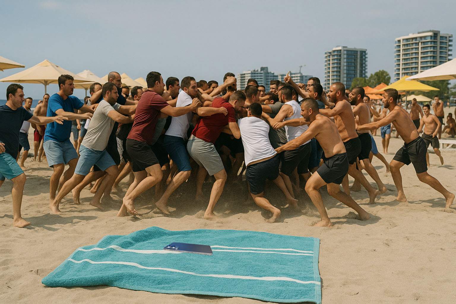 Prea puţini turişti! 40 de hoţi s-au bătut pe un telefon lăsat pe prosop în Mamaia