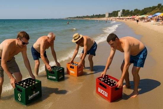 Apa mării, în sfârşit utilă după ce s-a răcit brusc. Avem unde să ţinem berile
