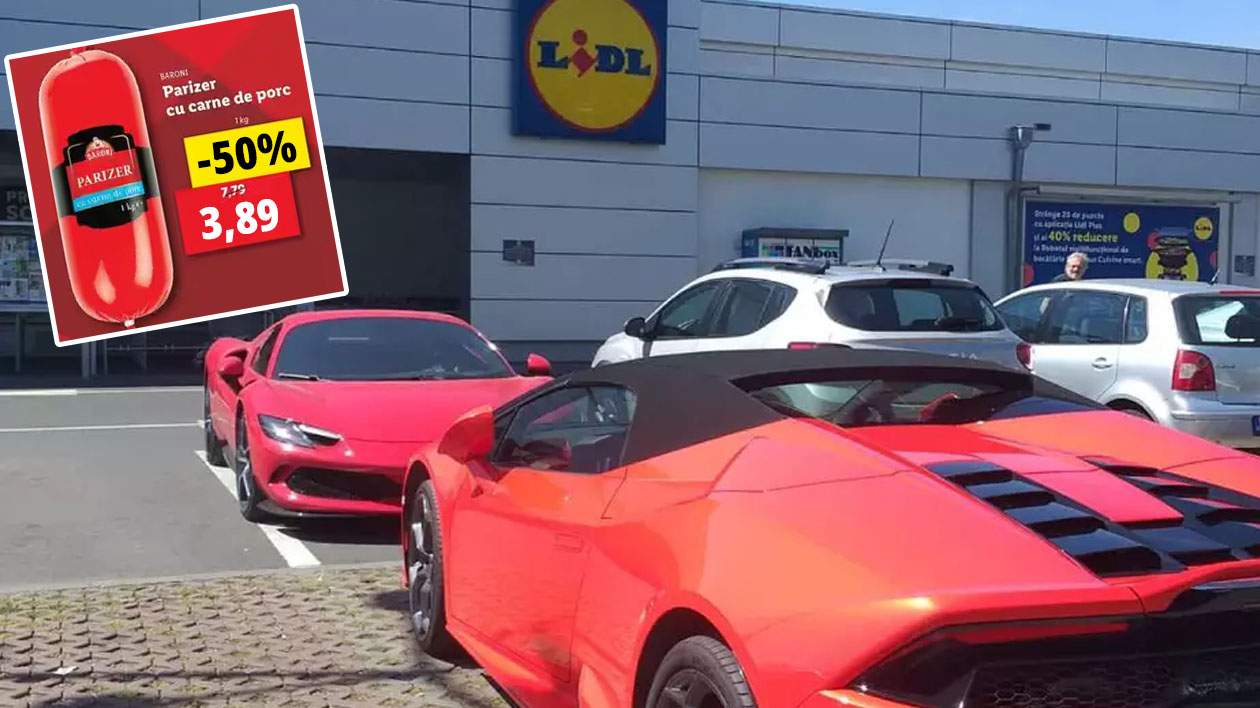 Bătaie la Lidl între şoferul cu Lamborghini şi ăla cu Ferrari pe ultimul parizer redus cu 50%