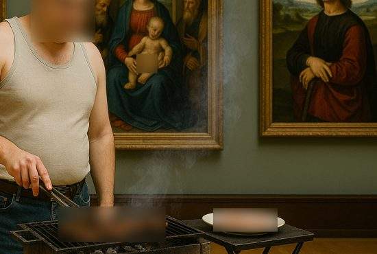 Tablou vechi de 500 de ani din Italia, pătat cu muştar de românii care făceau grătar în muzeu