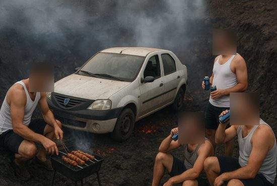 Amara renaşte după dezastru. Azi s-a făcut primul grătar în craterul de 50 de metri