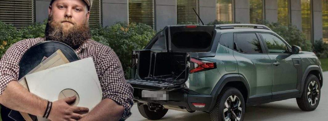 Un hipster şi-a cumpărat noul Duster Pick-Up dar nu găseşte unde se pun discurile