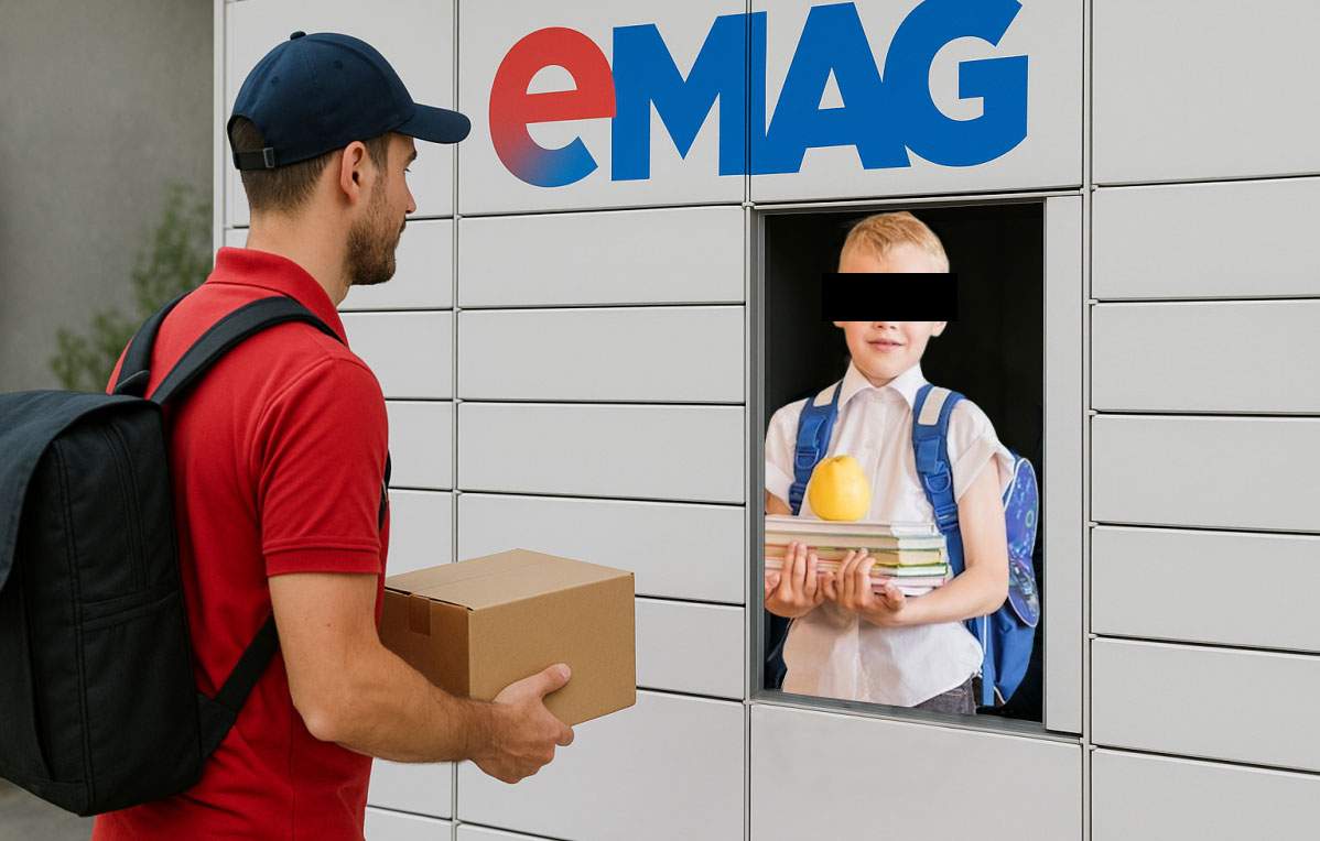 Soluția ideală la traficul de dimineață: bagă copilul în easybox şi îl duce curierul la şcoală