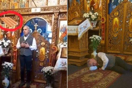 Dumnezeu nu bate cu parul! Impostorul din biserică, lovit de divinitate cu o țiglă în cap