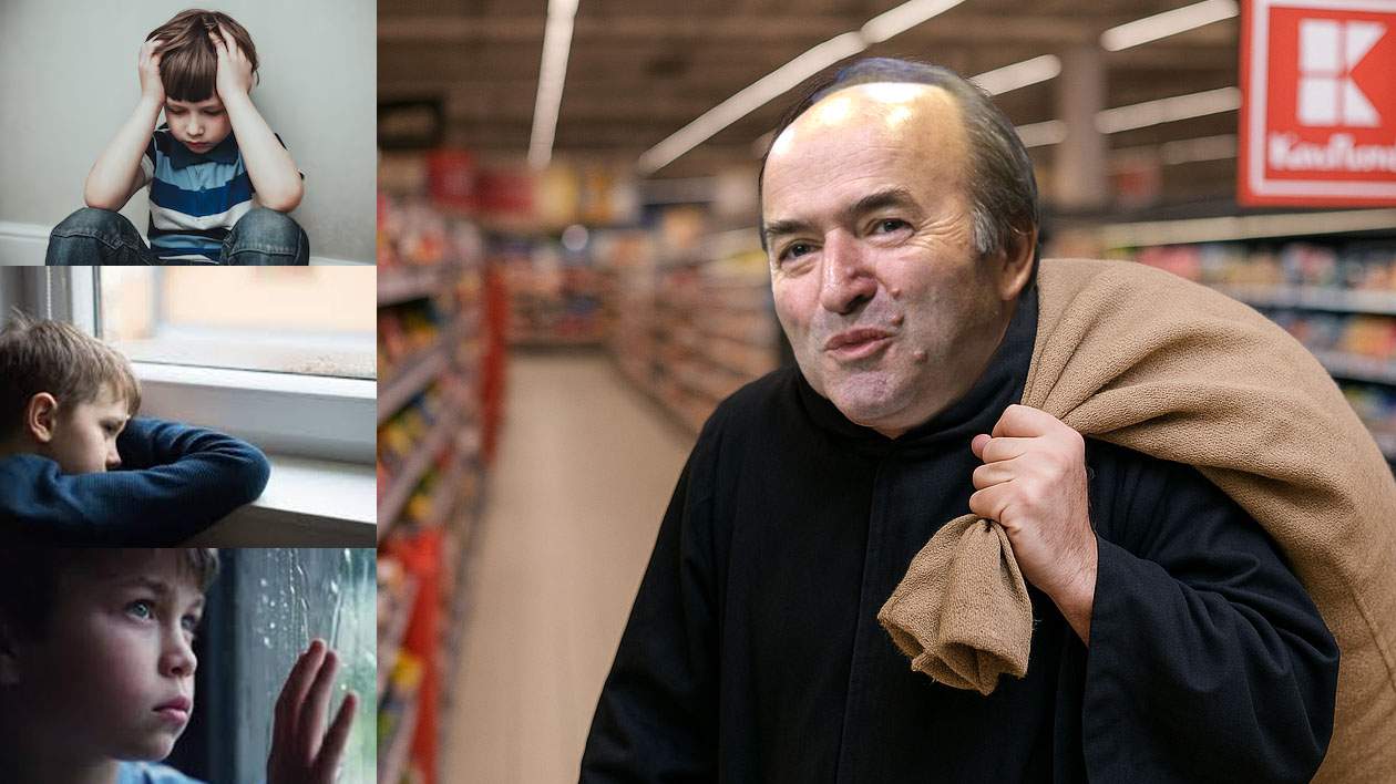 Copii în lacrimi la Kaufland: “A venit Tudorel Toader cu pensia specială şi a luat toţi ştrumfii”