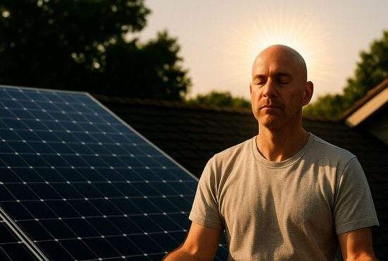 Un chel din Tecuci a observat că panourile solare produc mai mult când e şi el pe acoperiş