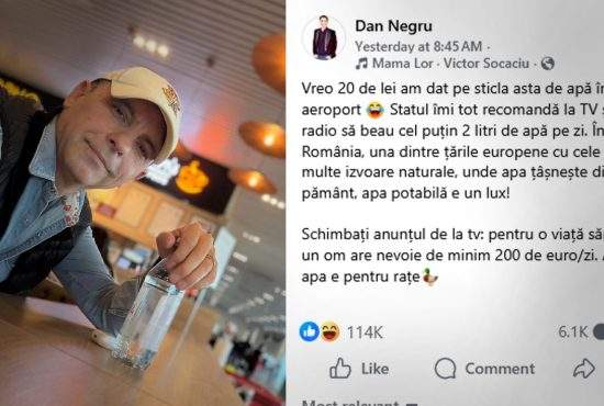 Hai că nu e atât de prost! Dan Negru a vândut cu 25 de lei apa pe care a dat 20 în aeroport