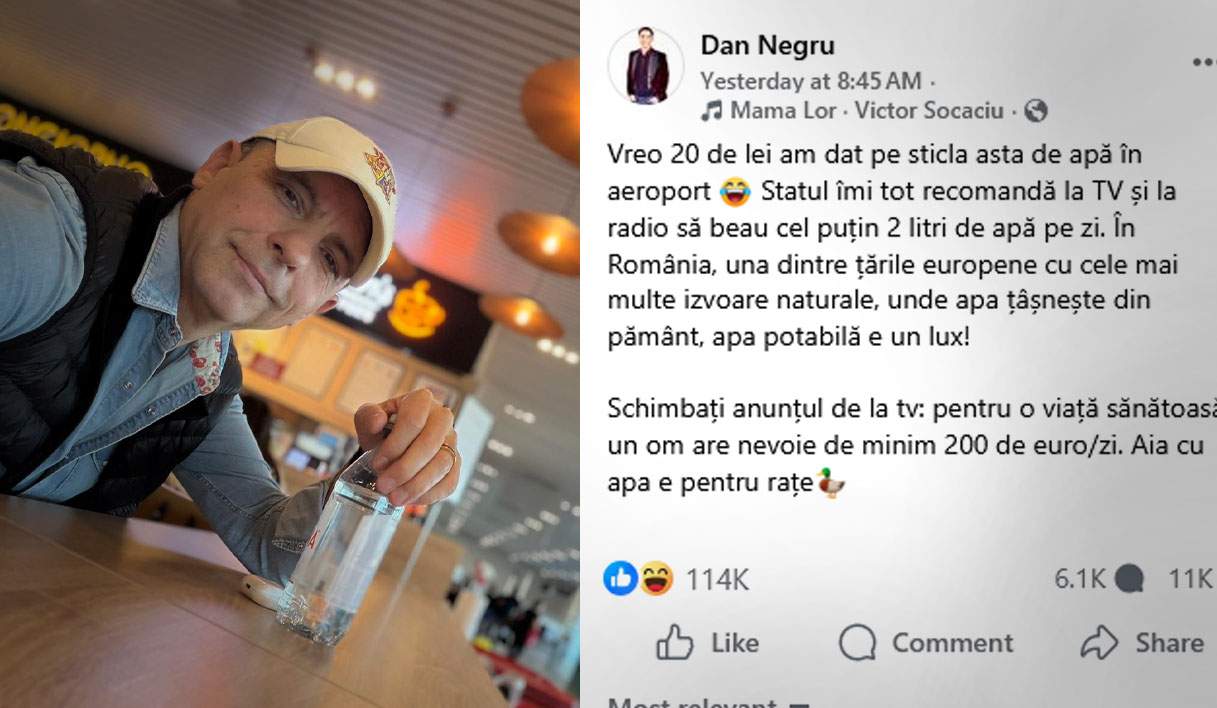 Hai că nu e atât de prost! Dan Negru a vândut cu 25 de lei apa pe care a dat 20 în aeroport